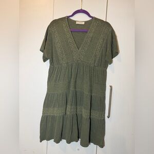 Lucky Brand Olive Green Midi Dress